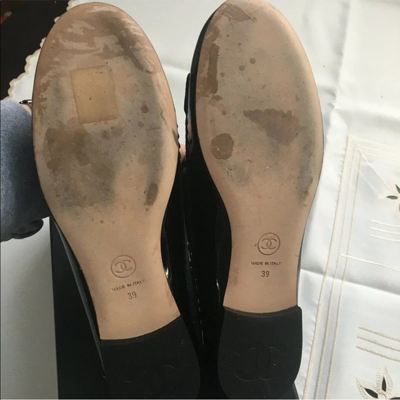 Chanel shoes s 39 pattern leather black w/silver - Picture 5 of 9